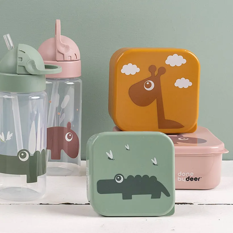 Drinkfles met rietje Croco - Groen