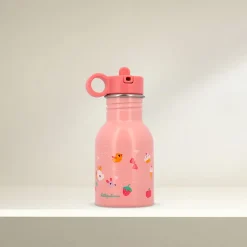 Drinkfles met Rietje 400ML Roze Jeanne