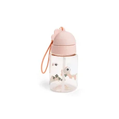 Drinkfles met rietje 280 ml Tiny Farm roos van Done By Deer