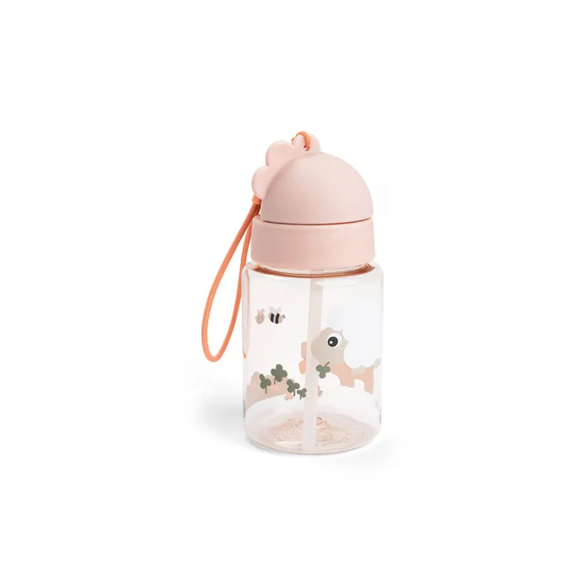 Drinkfles met rietje 280 ml Tiny Farm roos van Done By Deer