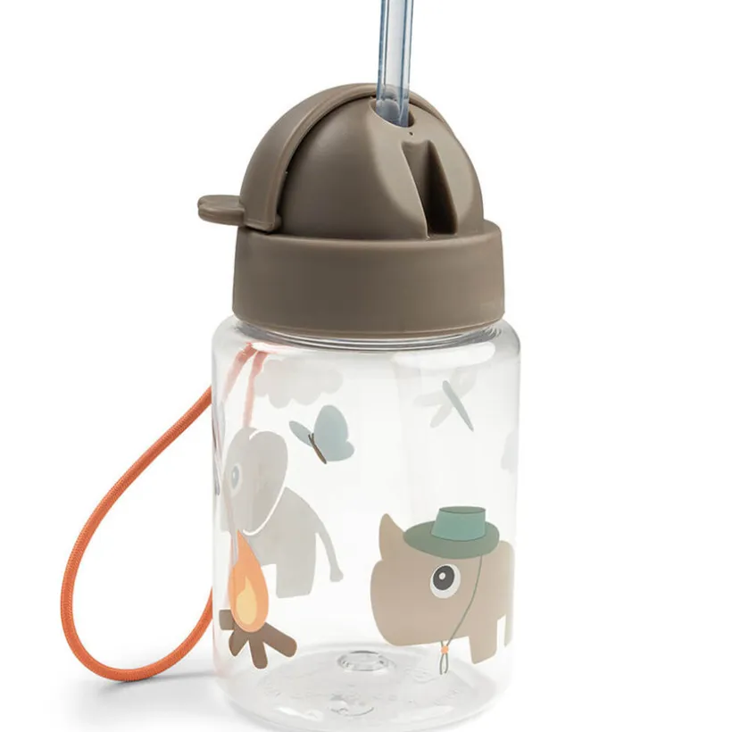 Drinkfles met rietje 280ml Tiny Trails Zand