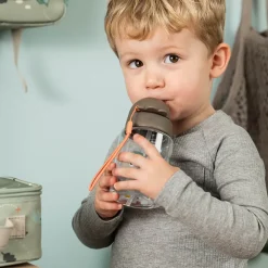 Drinkfles met rietje 280ml Tiny Trails Zand