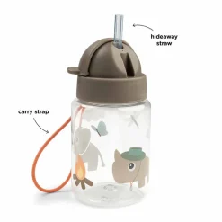Drinkfles met rietje 280ml Tiny Trails Zand