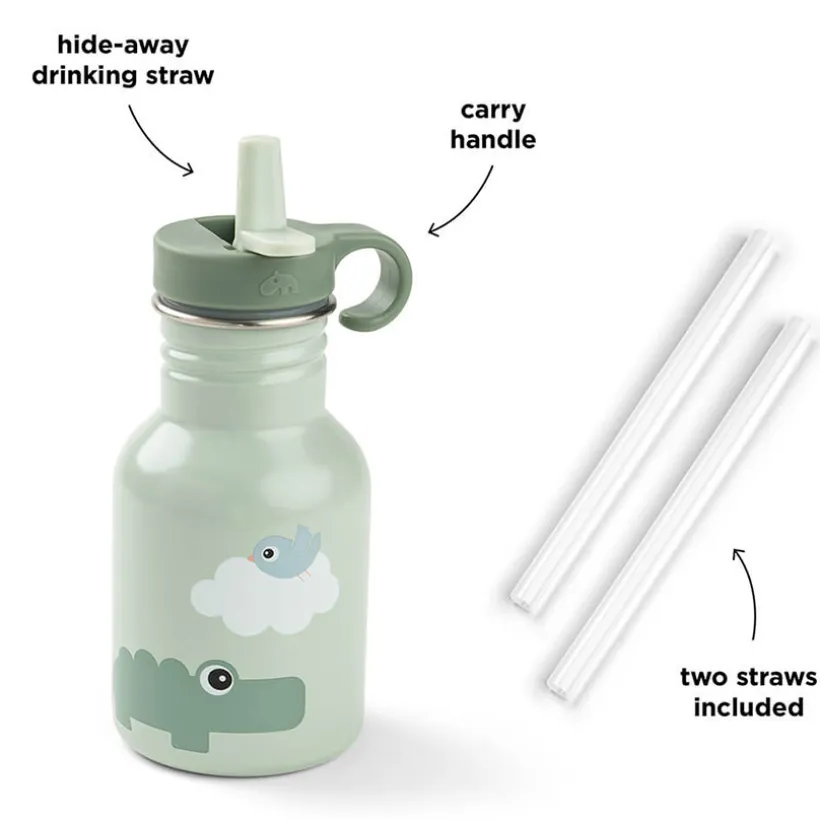 Drinkfles met rietje Playground Groen 350ML