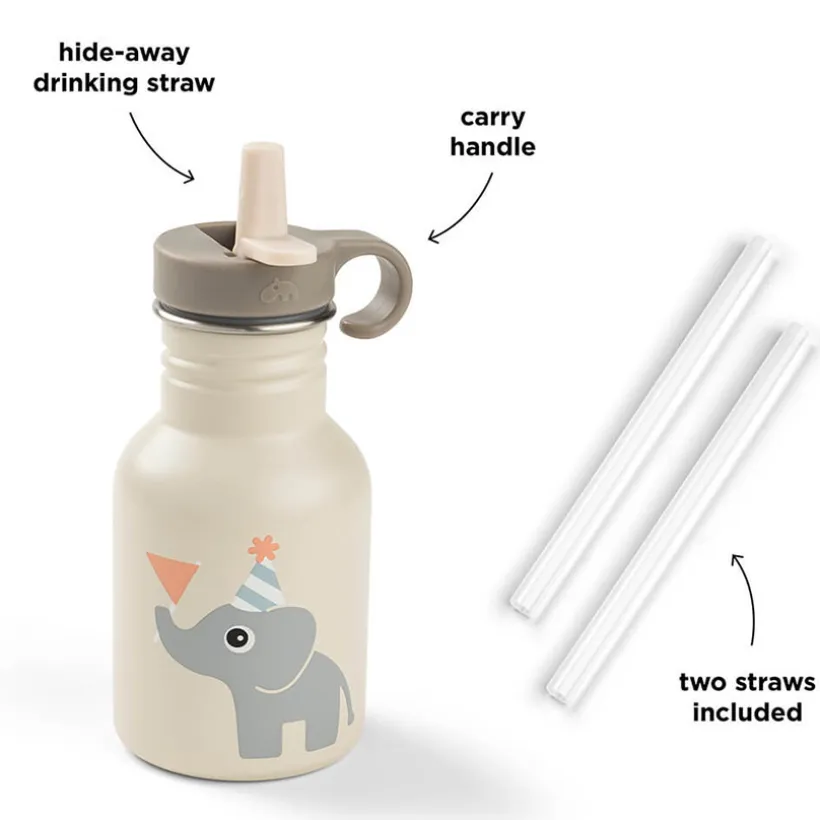 Drinkfles met rietje Tiny Farm Zand 350ML