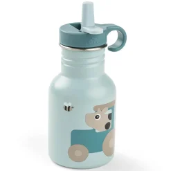 Drinkfles met rietje Tiny Farm Blauw 350ML