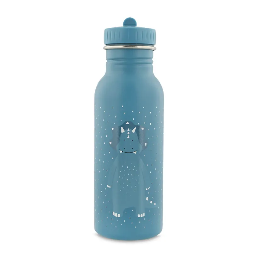Drinkfles Mr. Triceratops van roestvrij staal 500 ml met ergonomische dop en draagriem