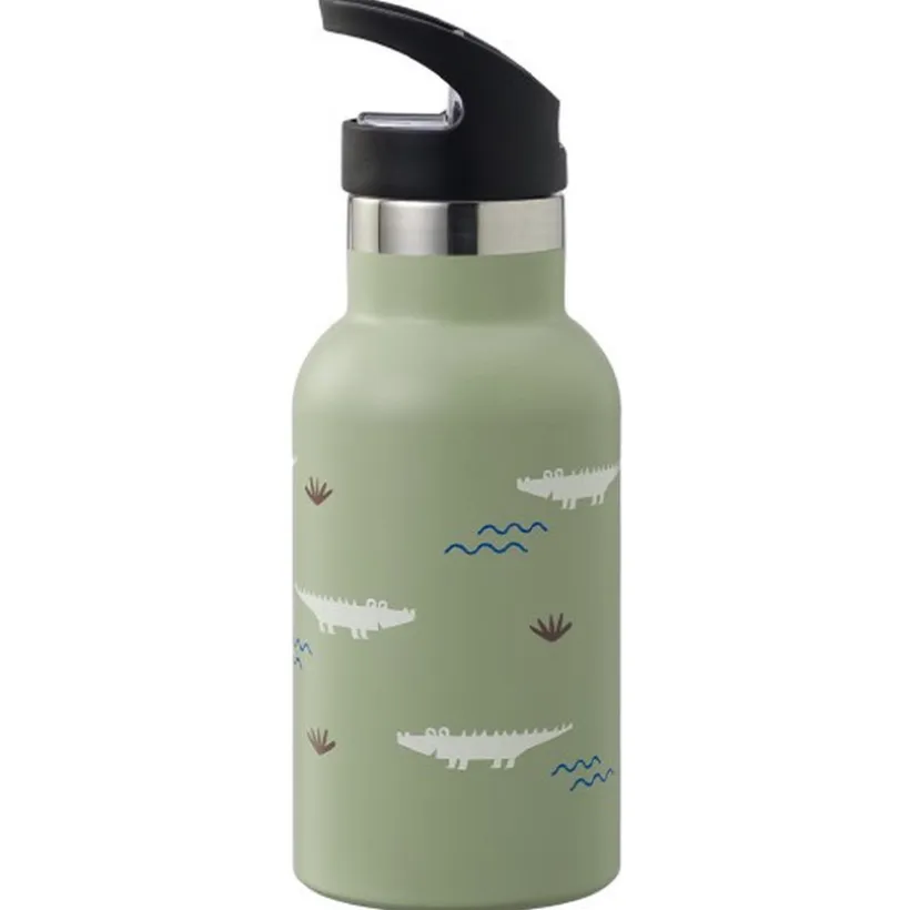 Drinkfles thermos 250ml Krokodil Olijf