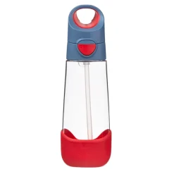 Drinkfles Tritan met silicone rietje 600ml Blauw