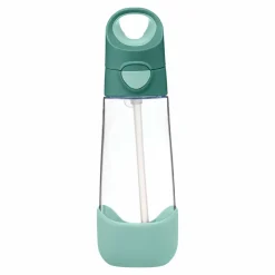 Drinkfles Tritan met silicone rietje 600ml Smaragdgroen