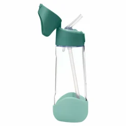 Drinkfles Tritan met silicone rietje 600ml Smaragdgroen
