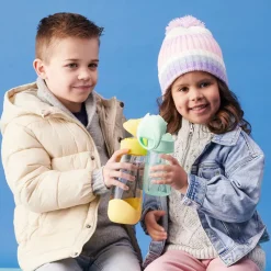 Drinkfles Tritan met silicone rietje 600ml Lemon Twist