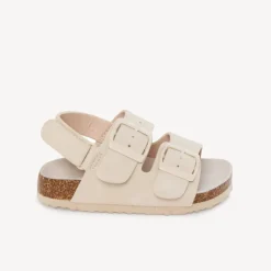 Dubbele gespsandalen met roze klittenband meisjes