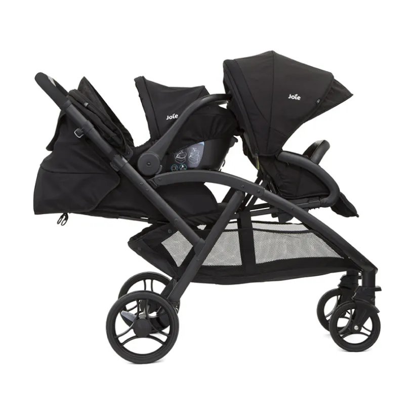 Dubbele kinderwagen Evalite Duo shale voor tweelingen en kinderen dicht bij elkaar