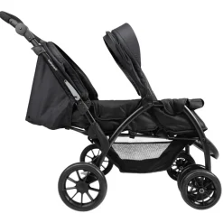 Dubbele kinderwagen voor kinderen van vergelijkbare leeftijd zwart