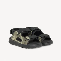 Dubbele klittenbandsandalen met camouflageprint jongens