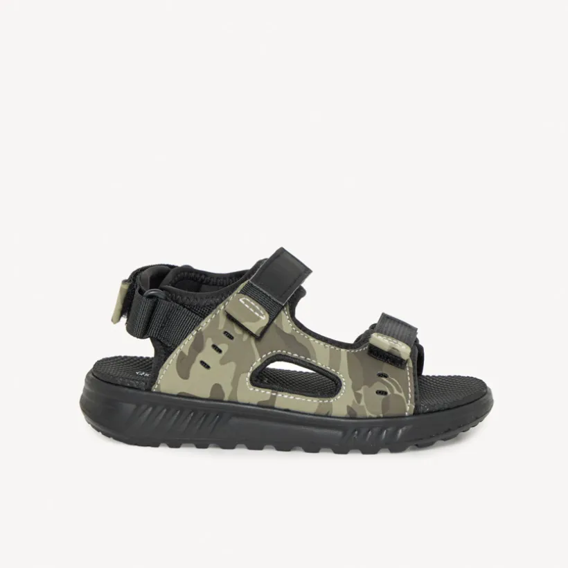 Dubbele klittenbandsandalen met camouflageprint jongens