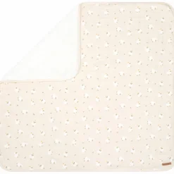dubbelzijdige bi-materiaal deken met schapenprint La Vie à la Ferme beige