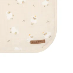 dubbelzijdige bi-materiaal deken met schapenprint La Vie à la Ferme beige