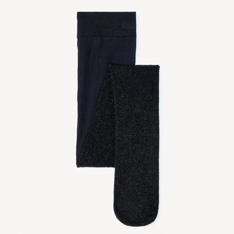 Dunne zwarte glitterpanty 50 denier meisjes