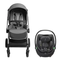 Duo Athéna Xelium kinderwagen met i-Prim i-Size-autostoel zwart/grijs