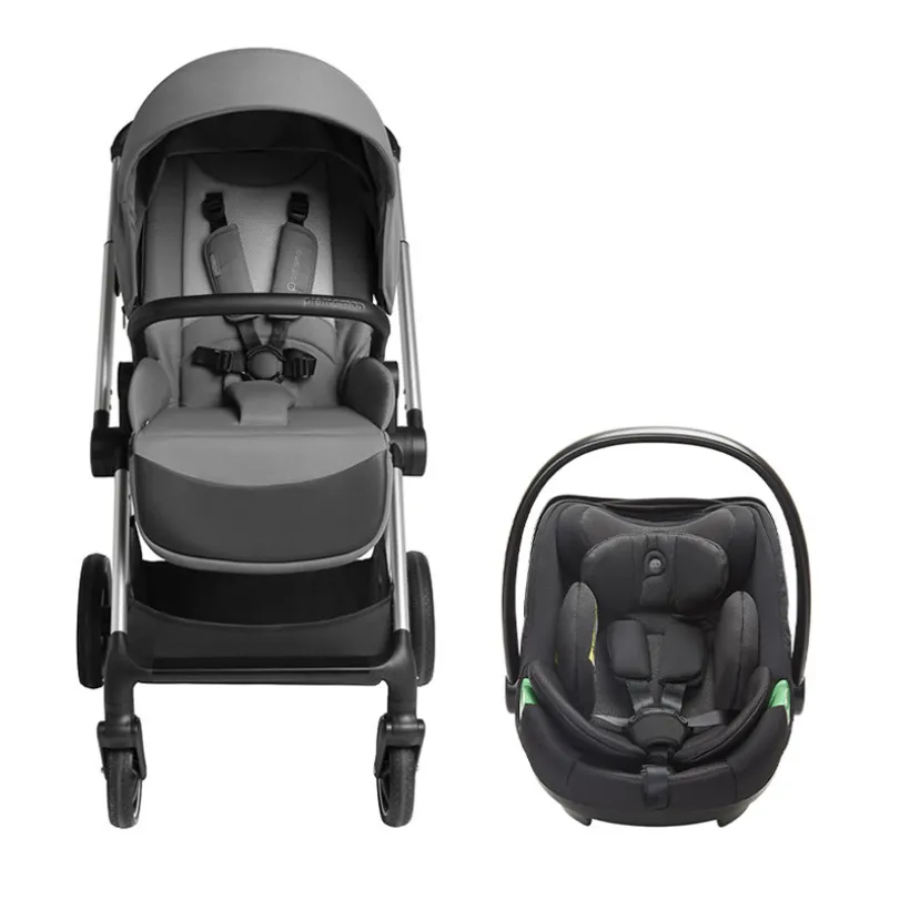 Duo Athéna Xelium kinderwagen met i-Prim i-Size-autostoel zwart/grijs