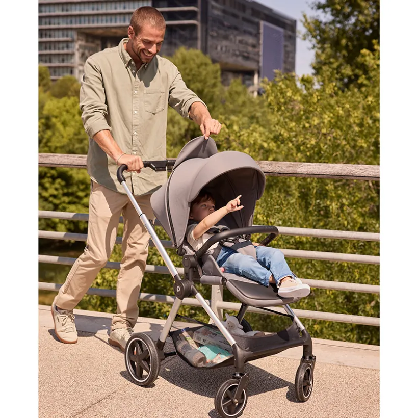 Duo Athéna Xelium kinderwagen met i-Prim i-Size-autostoel zwart/grijs