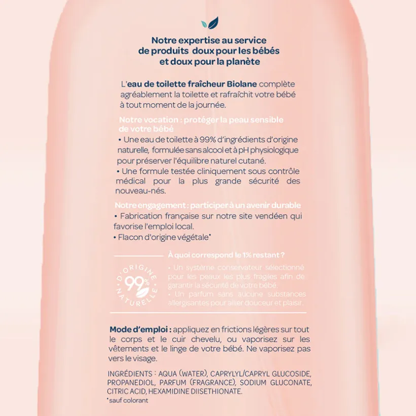 Eau de toilette fraîcheur 200 ml