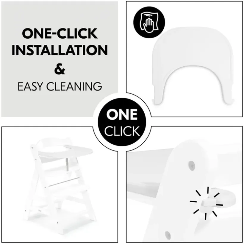 Eetblad hoge stoel Alpha Click Tray White