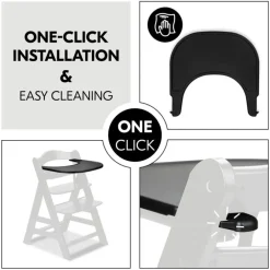 Eetblad hoge stoel Alpha Click Tray Black