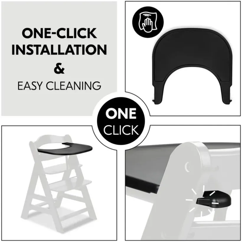 Eetblad hoge stoel Alpha Click Tray Black