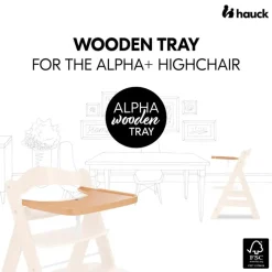Eetblad in hout hoge stoel Alpha Natural