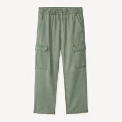 Effen cargo broek van canvas jongens