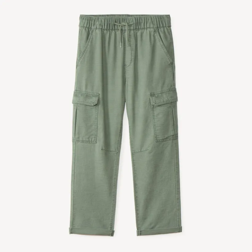 Effen cargo broek van canvas jongens