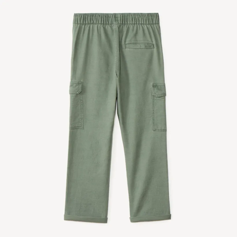 Effen cargo broek van canvas jongens