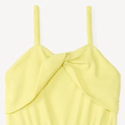 Effen crêpe jersey romper met gedrapeerde bovenkant meisjes