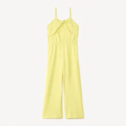 Effen crêpe jersey romper met gedrapeerde bovenkant meisjes