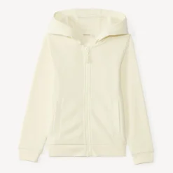 Effen fleece vest met capuchon meisjes
