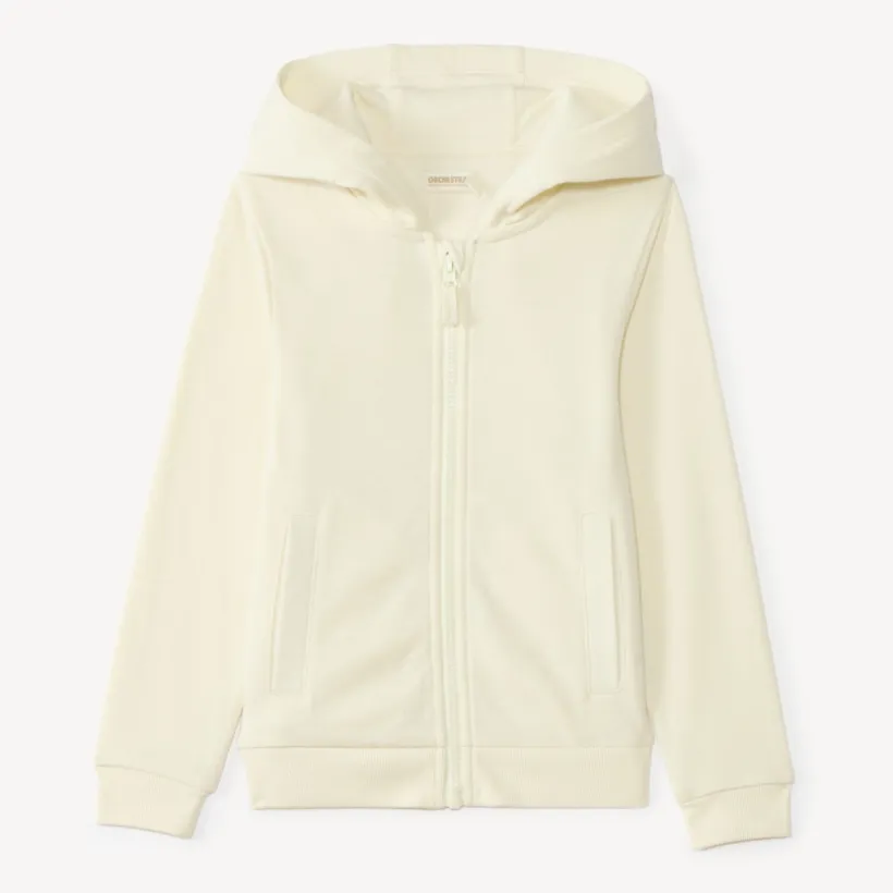 Effen fleece vest met capuchon meisjes