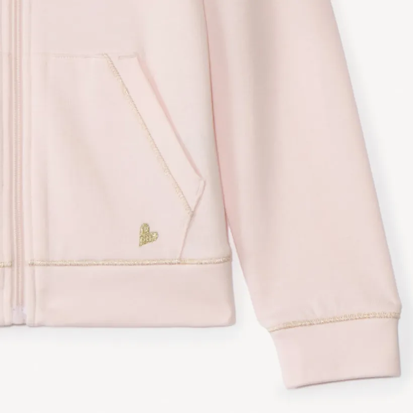 Effen fleece vest met capuchon meisjes