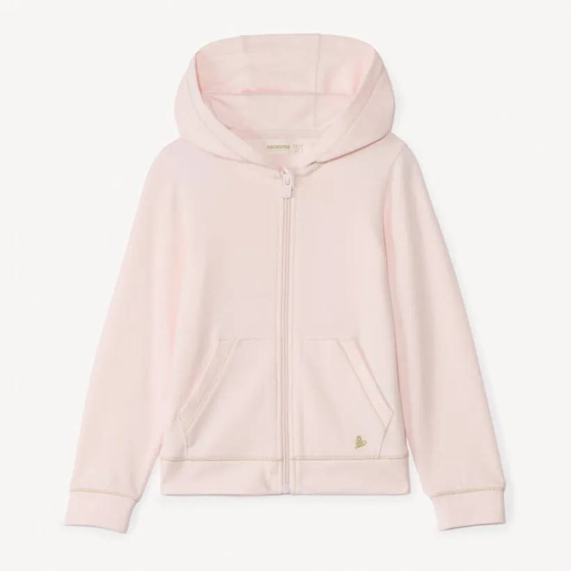 Effen fleece vest met capuchon meisjes