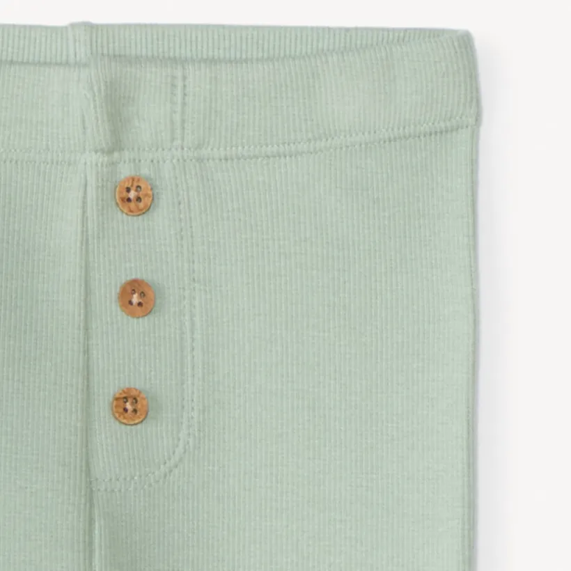 Effen geribde boxershort met knopen voor babymeisjes