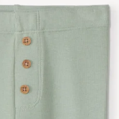 Effen geribde boxershort met knopen voor babymeisjes