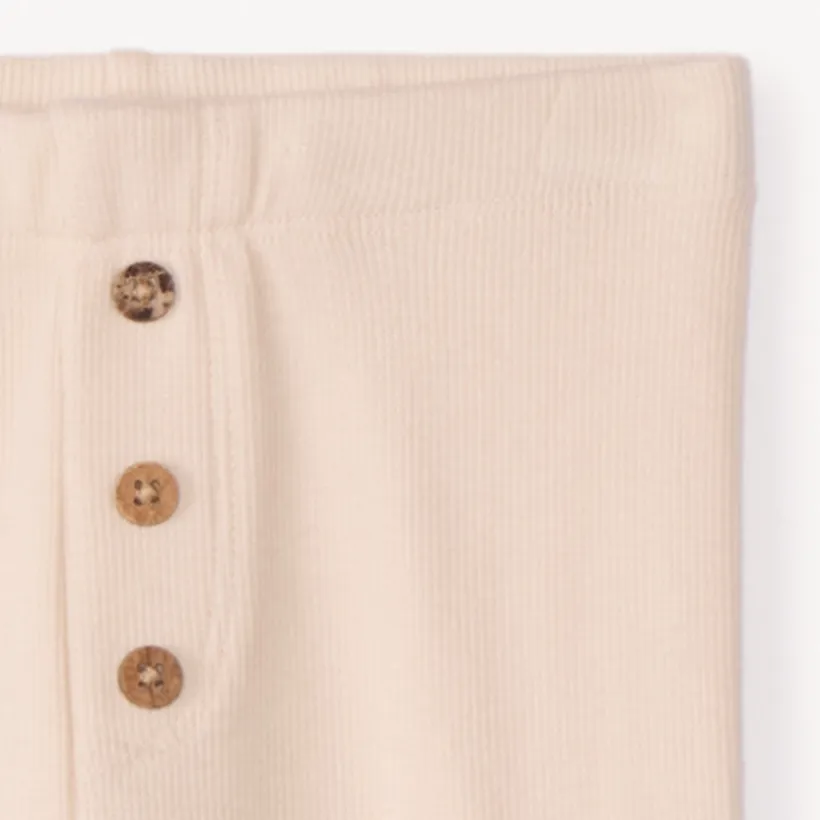 Effen geribde boxershort met knopen voor babymeisjes