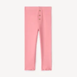 Effen geribde boxershort met knopen voor babymeisjes