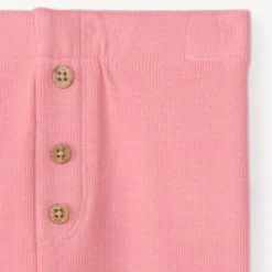 Effen geribde boxershort met knopen voor babymeisjes