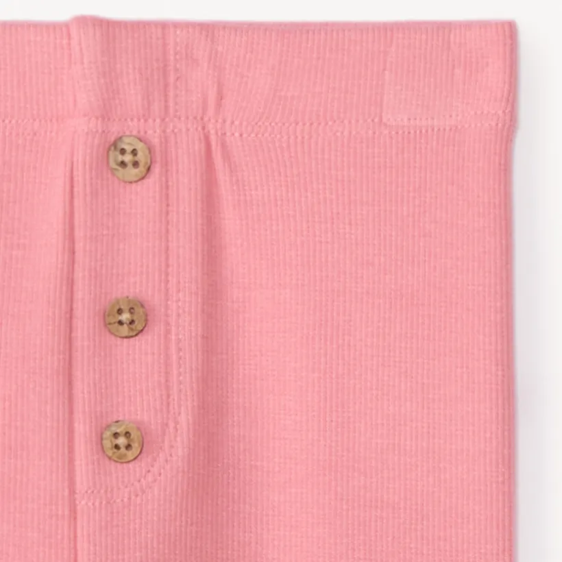Effen geribde boxershort met knopen voor babymeisjes