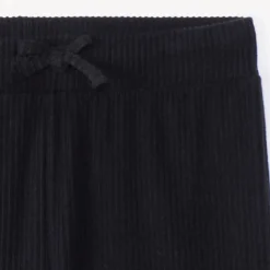 Effen rechte legging in ribstof meisjes