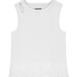 Effen ribbel tanktop met speelse druppelopening meisjes