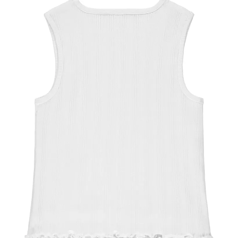 Effen ribbel tanktop met speelse druppelopening meisjes